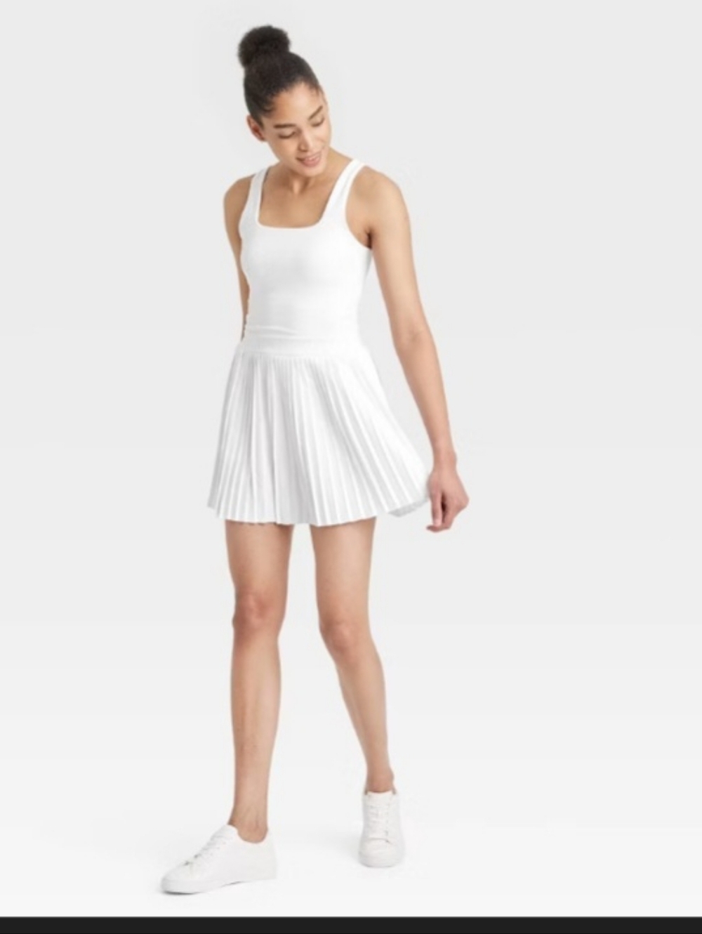 all in motion White Pleated Mini Dress